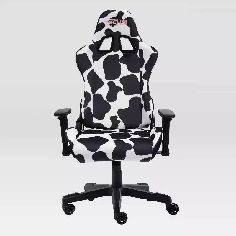 Chaise gaming série Luxx imprimé vache Ts85 Cow - Techni Sport : revêtement en velours, mousse à mémoire de forme, réglable