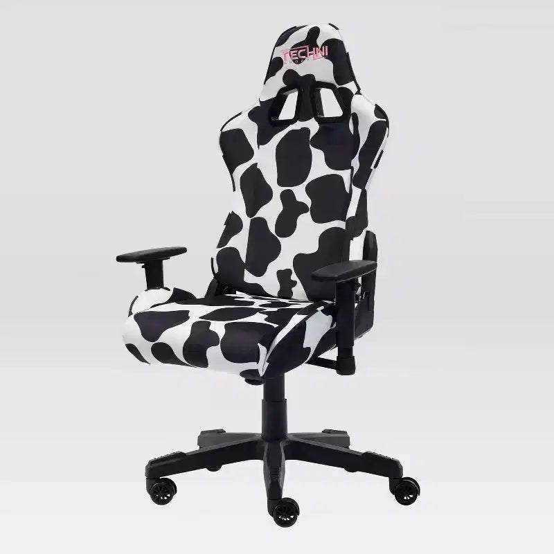 Chaise gaming série Luxx imprimé vache Ts85 Cow - Techni Sport : revêtement en velours, mousse à mémoire de forme, réglable