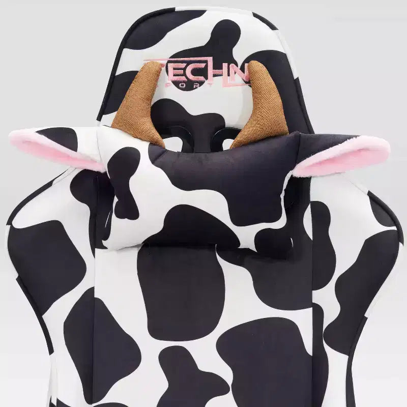 Chaise gaming série Luxx imprimé vache Ts85 Cow - Techni Sport : revêtement en velours, mousse à mémoire de forme, réglable