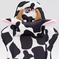 Fauteuil de jeu Ts85 Cow Print Luxx Series Cow - Techni Sport : Rembourrage en velours, mousse à mémoire de forme, réglable