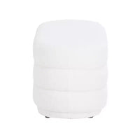 Linon Ottoman oblong Delcy 41,2 cm en fausse peau de mouton : Accent douillet de style Mid-Century, pieds en bois