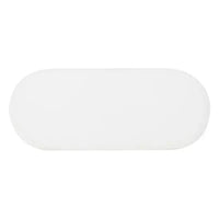 Linon Ottoman oblong Delcy 41,2 cm en fausse peau de mouton : Accent douillet de style Mid-Century, pieds en bois