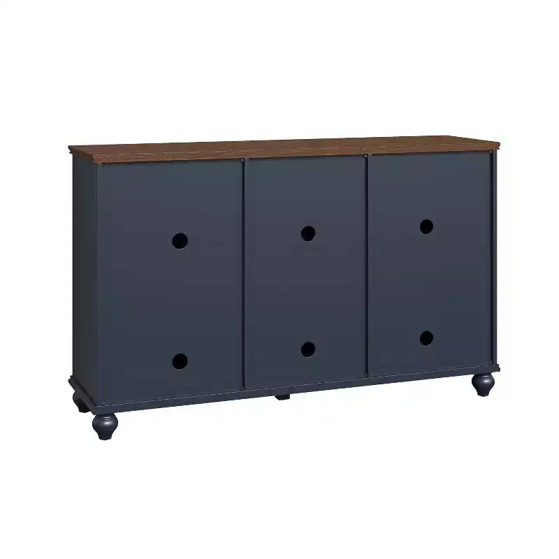 Festivo buffet desserte d'appoint de rangement style vintage 55" avec tiroirs bleu marine