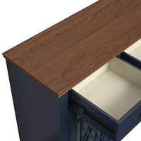 Festivo buffet desserte d'appoint de rangement style vintage 55" avec tiroirs bleu marine