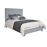Lit Saree 91 po Acme Furniture Queen Chenille bleu sarcelle clair/Fini gris
