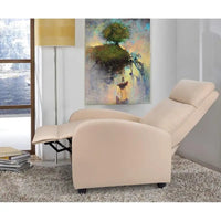 Fauteuil inclinable en simili cuir PU, marron / noir / gris / kaki / rouge / beige, simple