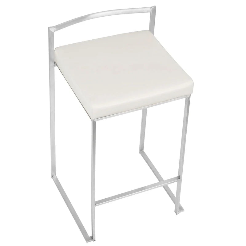 Silver Orchid Forrest Tabouret de comptoir empilable entièrement soudé en acier inoxydable (lot de 2)