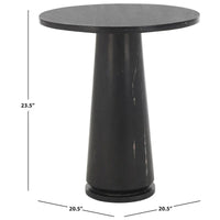 SAFAVIEH Couture Ghicu table d'appoint ronde haute en marbre - 22 po L x 21 po P x 24 po H - 21Lx21Px24H