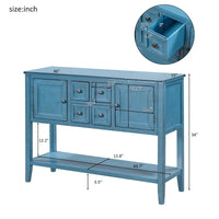Buffet commode de style rétro en bois avec étagère inférieure, facile à assembler, pour salon, cuisine, entrée