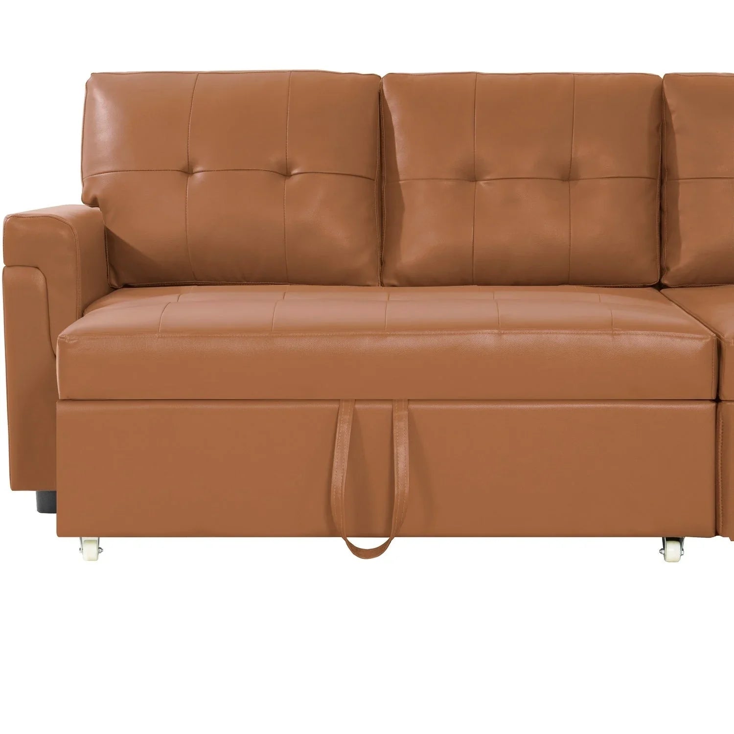 Canapé sectionnel convertible réversible avec lit escamotable, méridienne de rangement dissimulée et pieds durables