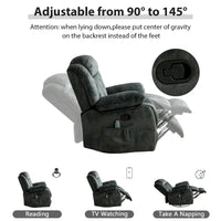 Fauteuil Inclinable à Bascule de Massage Manuel Pivotant 360° avec Chaleur et Vibration