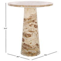SAFAVIEH Couture Ghicu table d'appoint ronde haute en marbre - 22 po L x 21 po P x 24 po H - 21Lx21Px24H