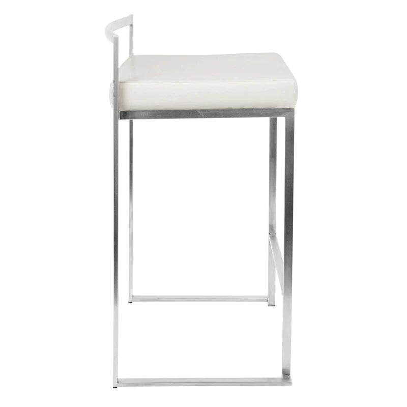 Silver Orchid Forrest Tabouret de comptoir empilable entièrement soudé en acier inoxydable (lot de 2)