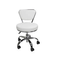 Tabouret court Dayton réglable de 13 à 15, avec dossier, blanc - N/A