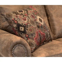 Canapé-lit Rancho rustique en tissu marron daim - 37 x 86 x 40