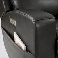 Causeuse inclinable électrique en cuir véritable avec espace de rangement et port de charge USB pour salon