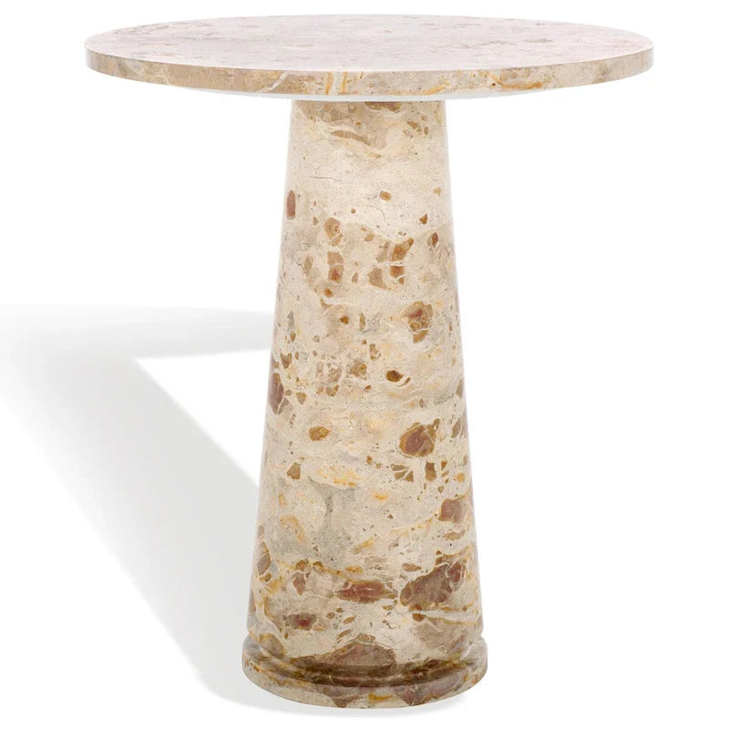 SAFAVIEH Couture Ghicu table d'appoint ronde haute en marbre - 22 po L x 21 po P x 24 po H - 21Lx21Px24H
