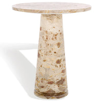 SAFAVIEH Couture Ghicu table d'appoint ronde haute en marbre - 22 po L x 21 po P x 24 po H - 21Lx21Px24H