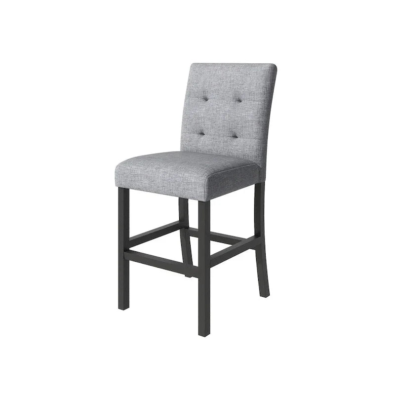 Ensemble de salle à manger hauteur comptoir 5 pièces, ensemble table à manger en bois avec table rectangulaire et 4 chaises rembourrées à dossier haut