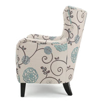 Fauteuil rembourré à dossier haut avec pieds en bois Modern Retro 30.25 pour le salon