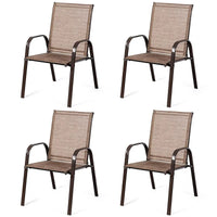 Costway Lot de 4 chaises de patio jardin terrasse cour avec accoudoir - Voir détails
