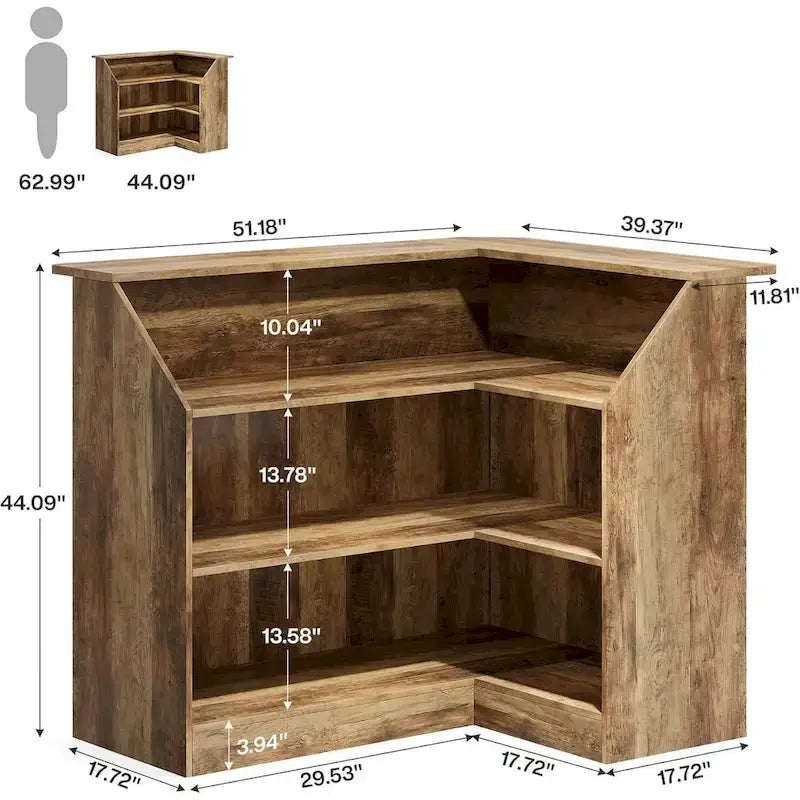 Cabinet bar en L avec porte-verres à pied pour pub à domicile