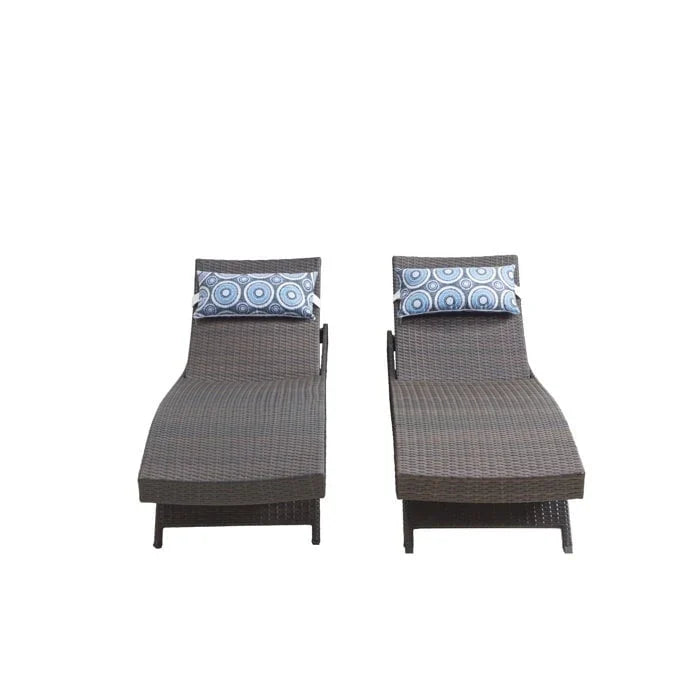 Chaise longue en osier toutes saisons - lot de 2