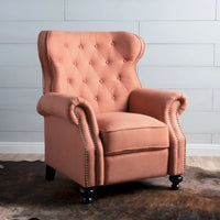 Walder Fauteuil inclinable en tissu capitonné à clous décoratifs par Christopher Knight Home