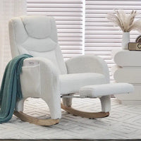 Fauteuil à Bascule d'Allaitement Ergonomique en Tissu avec Repose-Pieds Réglable