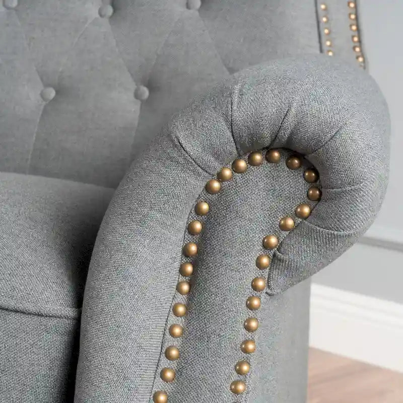 Walder Fauteuil inclinable en tissu capitonné à clous décoratifs par Christopher Knight Home