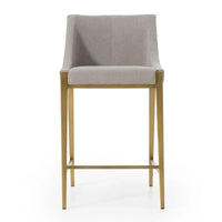 Modrest Fairview Tabouret de comptoir contemporain gris et laiton
