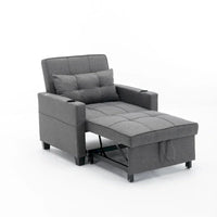 Fauteuil Lit Futon Convertible Fauteuil 3-en-1 Fauteuils Lits avec Ports USB