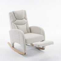 Fauteuil à Bascule d'Allaitement Ergonomique en Tissu avec Repose-Pieds Réglable