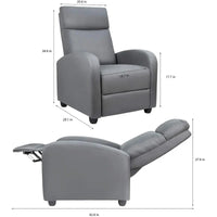 Fauteuil inclinable en simili cuir PU, marron / noir / gris / kaki / rouge / beige, simple