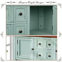 Buffet commode de style rétro en bois avec étagère inférieure, facile à assembler, pour salon, cuisine, entrée
