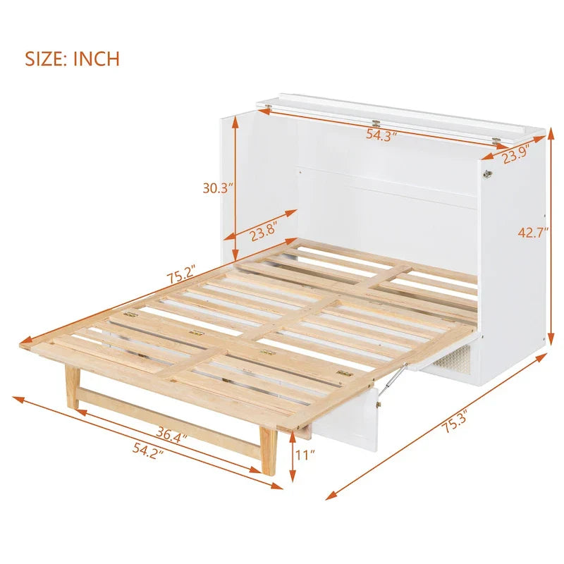 Nestfair Lit escamotable taille Full avec grands tiroirs