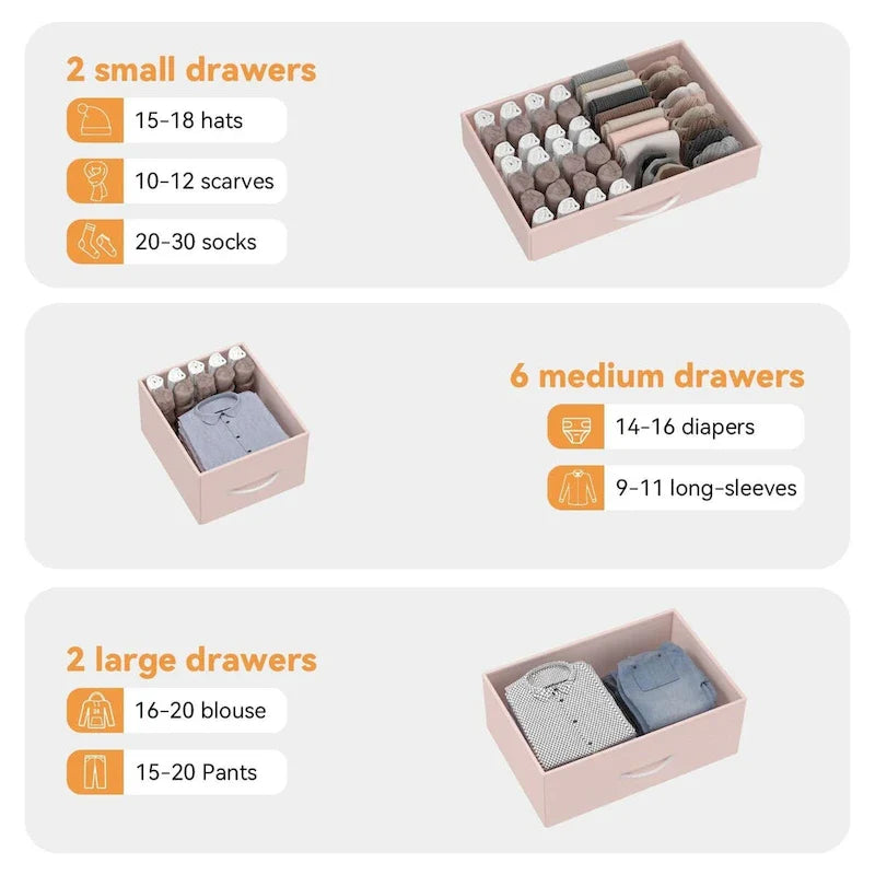 Commode de chambre avec 10 grands tiroirs pour meuble TV long 55 - 55 pouces
