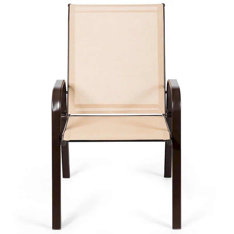 Costway Lot de 4 chaises de patio jardin terrasse cour avec accoudoir - Voir détails
