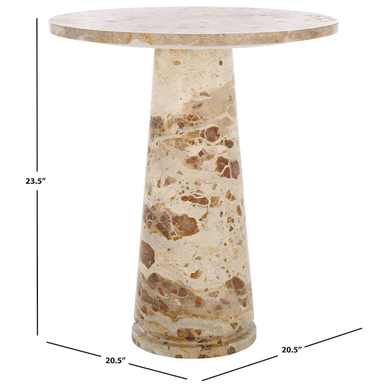 SAFAVIEH Couture Ghicu table d'appoint ronde haute en marbre - 22 po L x 21 po P x 24 po H - 21Lx21Px24H
