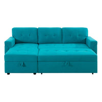 Canapé sectionnel réversible avec lit escamotable, méridienne de rangement dissimulée, pieds durables,