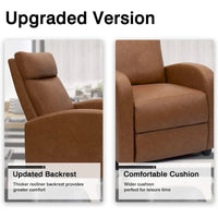 Fauteuil inclinable en simili cuir PU, marron / noir / gris / kaki / rouge / beige, simple