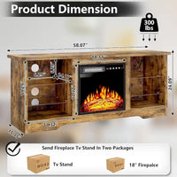 Meuble TV cheminée Bossin 58" avec foyer électrique 18", centre de divertissement moderne pour téléviseurs 65", console TV