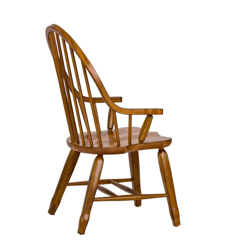Treasures Fauteuil rustique en chêne à dossier arqué