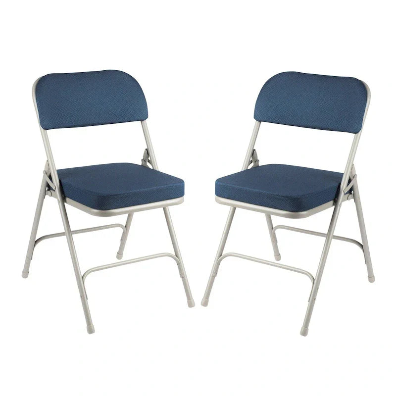 Hampden Furnishings Bernadine Collection Chaise pliante rembourrée de luxe en tissu, lot de 2