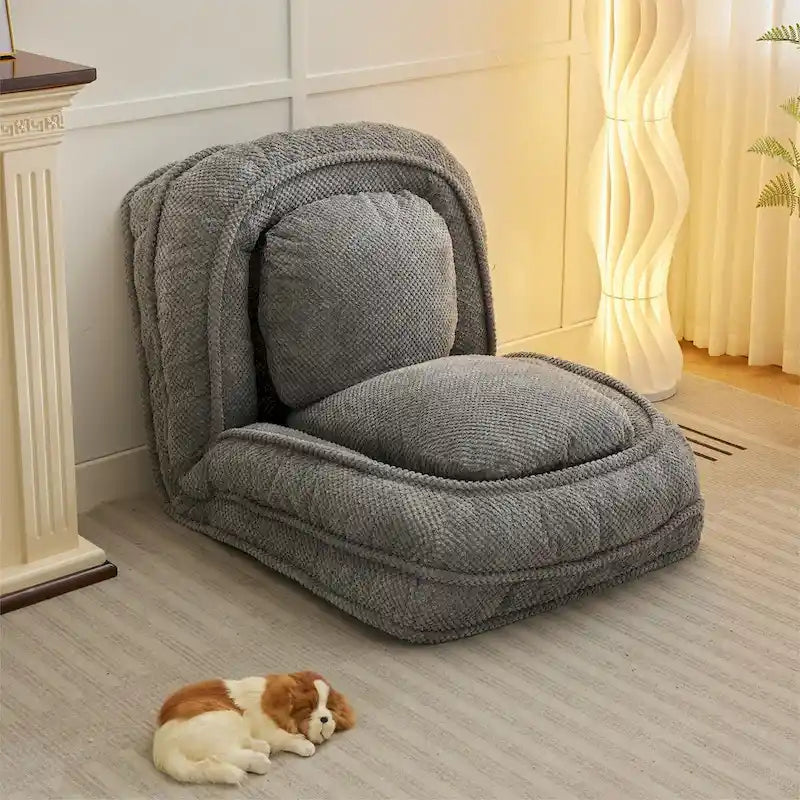 Canapé moelleux, 5 positions réglables, assise, sommeil, pliage, adapté à la chambre ou au salon