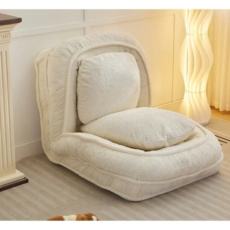 Canapé moelleux, 5 positions réglables, assise, sommeil, pliage, adapté à la chambre ou au salon
