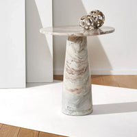 SAFAVIEH Couture Ghicu table d'appoint ronde haute en marbre - 22 po L x 21 po P x 24 po H - 21Lx21Px24H