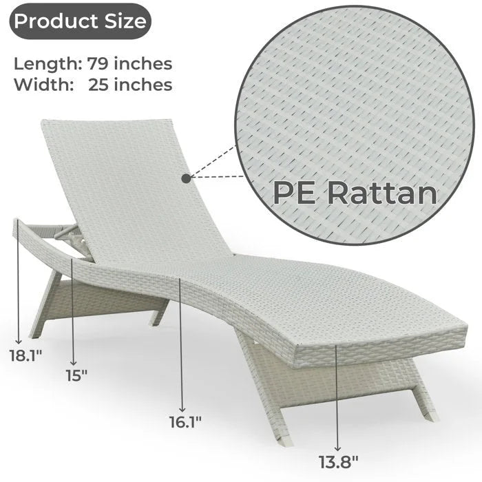 Chaise longue en osier toutes saisons - lot de 2