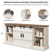 Meuble TV cheminée style ferme, meuble multimédia, console média