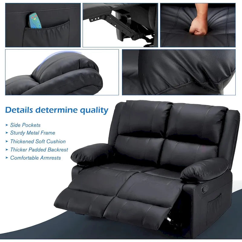 AECOJOY causeuse inclinable 2 places avec fonction chauffage et massage